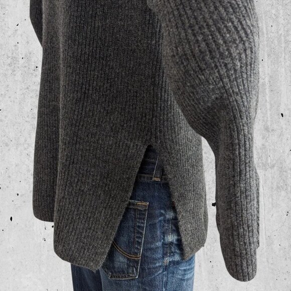 NWT Womens H & M Sweater Size XS Oversized 1/4 Zip Ribbed Shawl Collar - Picture 5 of 8